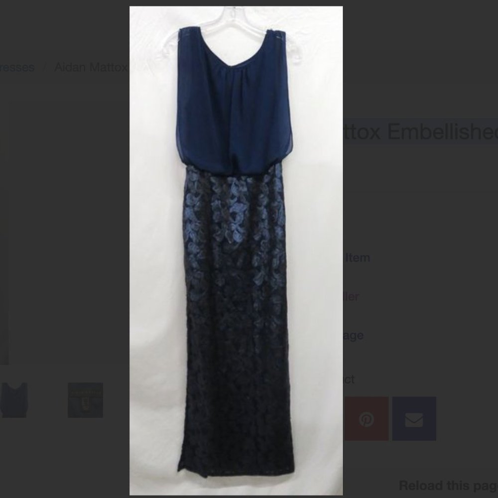 Aidan Mattox Embellished Sleeveless Maxi Dress